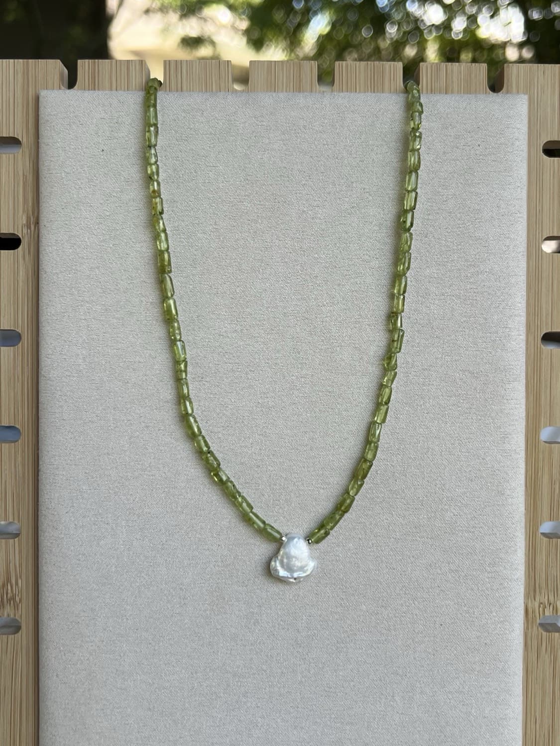Peridot & Baroque Pearl Necklace