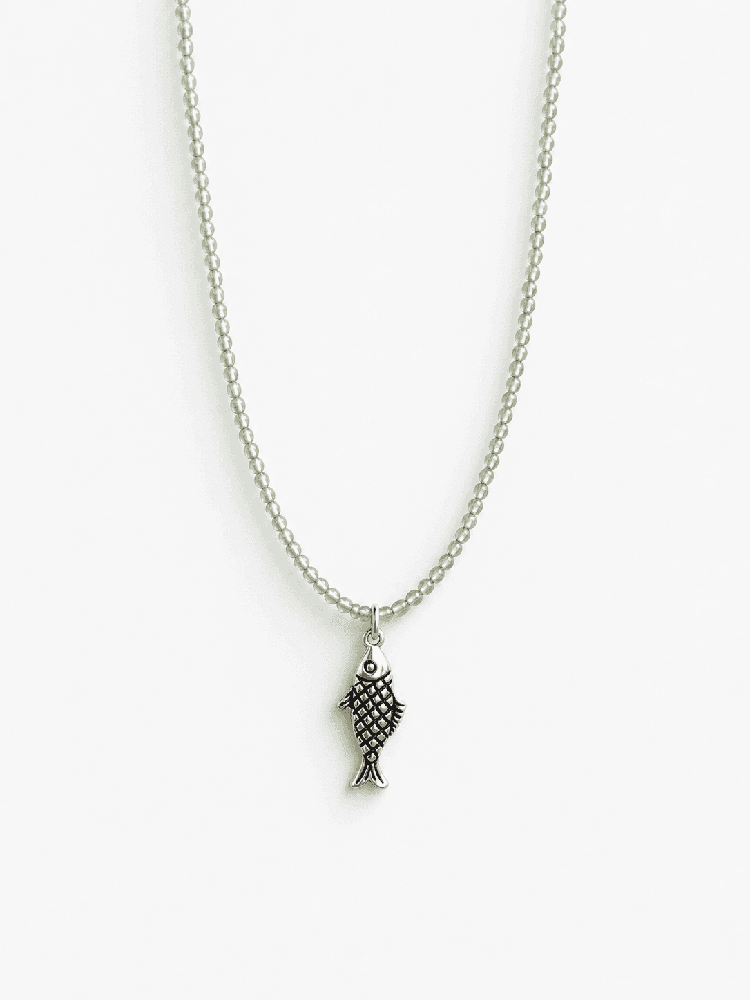 Green Glass Fish Necklace